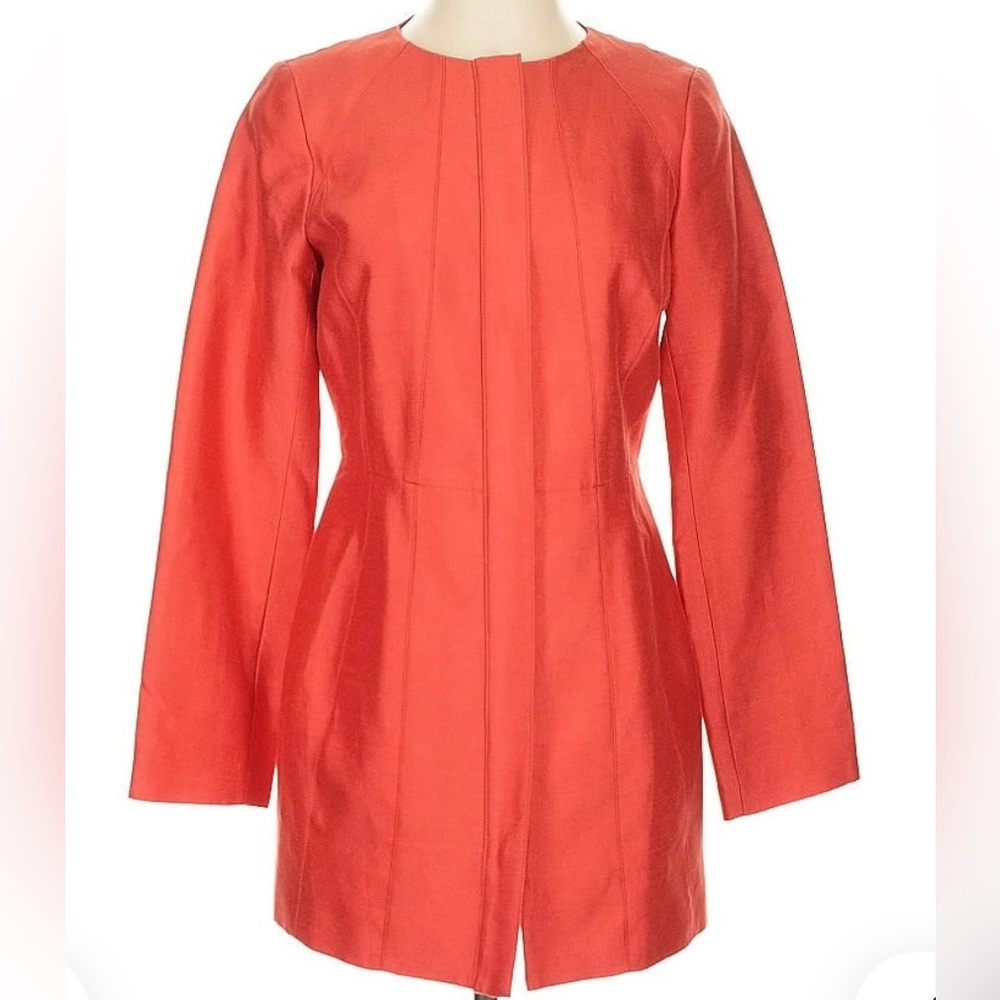 Banana Republic Coral Structured Zip Jacket silk, cotton Size XL